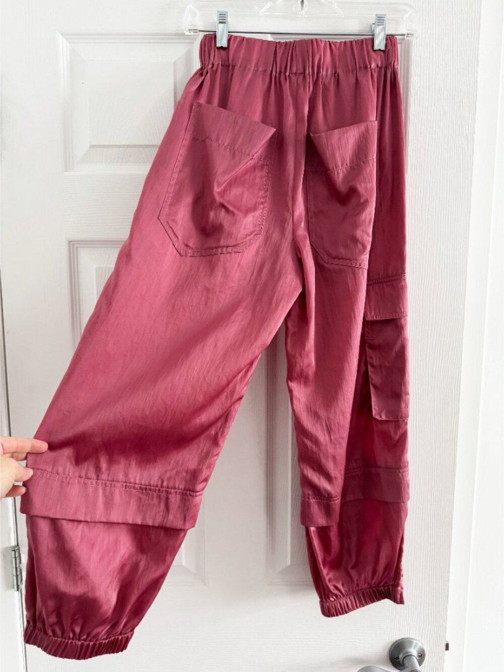 Tibi "Wilt" Silky Nylon Jogger in Rose Pink, size XS - Picture 8 of 8